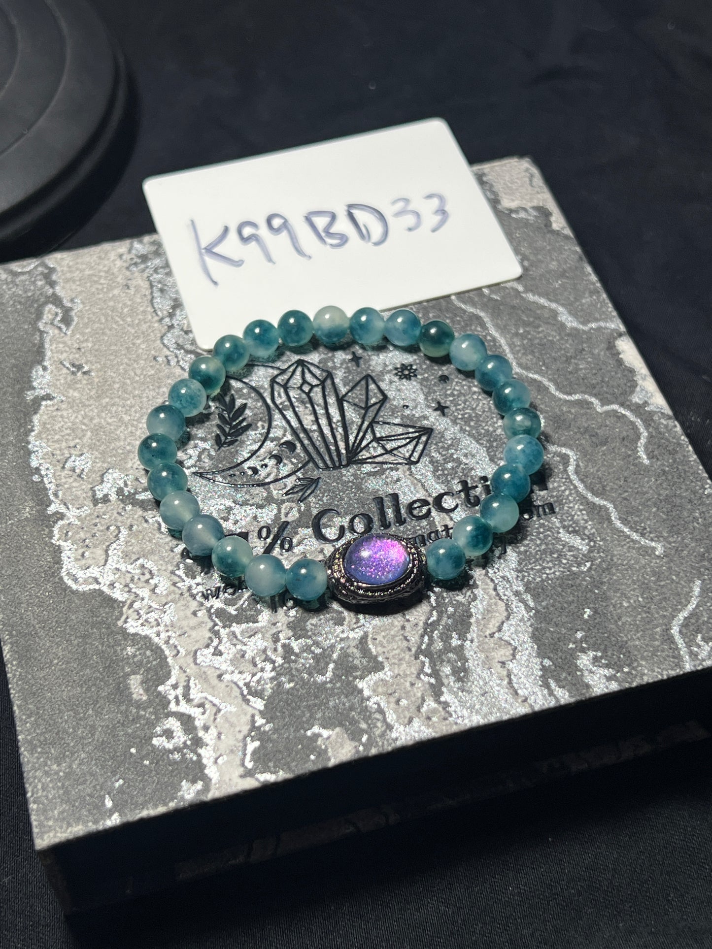 Design Bracelet | Dyed Blue Agate | 6mm
