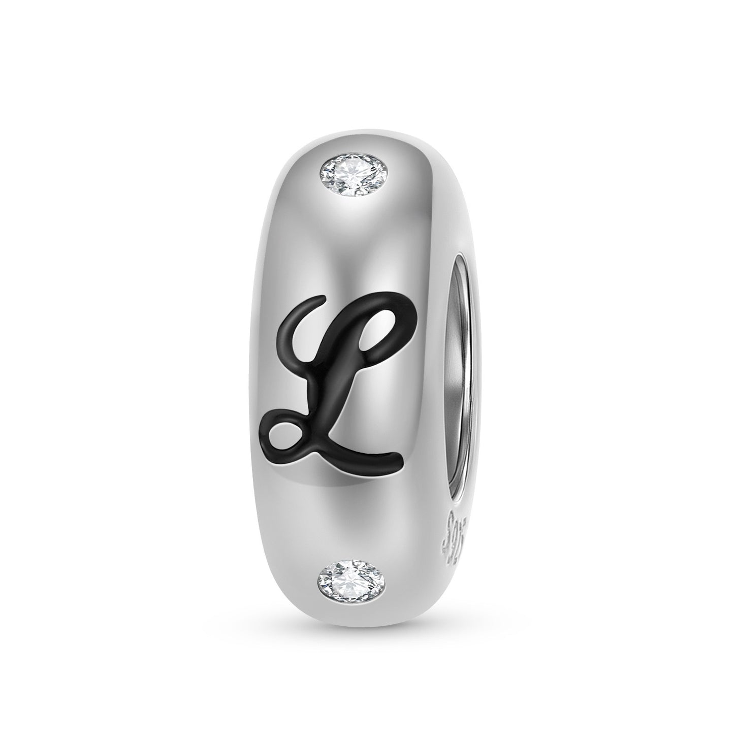 925 Sterling Silver Alphabet Spacer Charm | A–Z Initial Bead