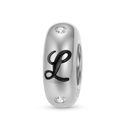 925 Sterling Silver Alphabet Spacer Charm | A–Z Initial Bead