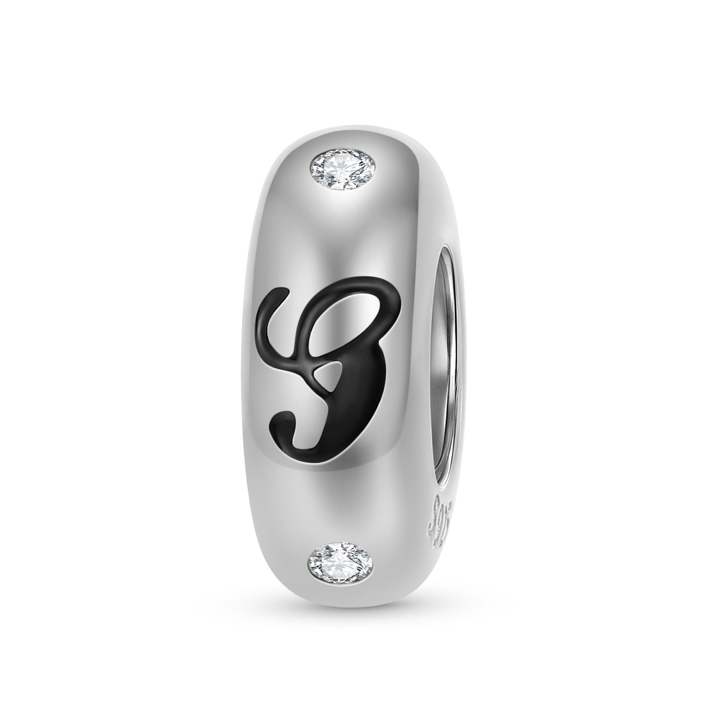 925 Sterling Silver Alphabet Spacer Charm | A–Z Initial Bead