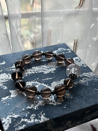 Design Bracelet | Smoky Quartz & Azez Quartz | 9–11mm & 13mm