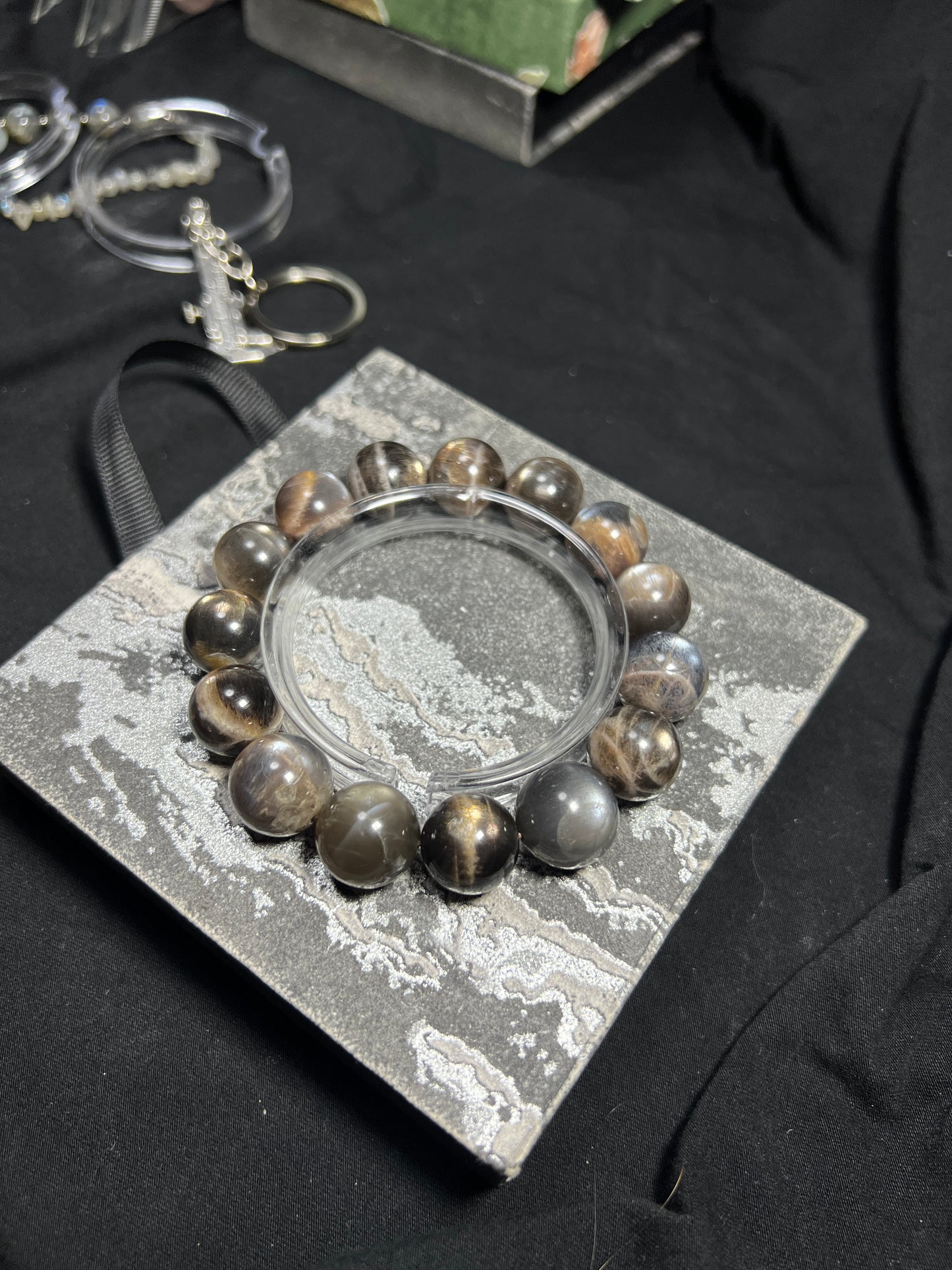 Simple Bracelet | Natural Black Moonstone