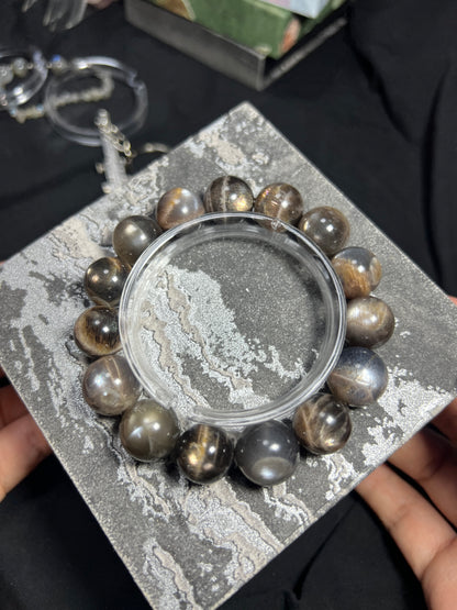 Simple Bracelet | Natural Black Moonstone