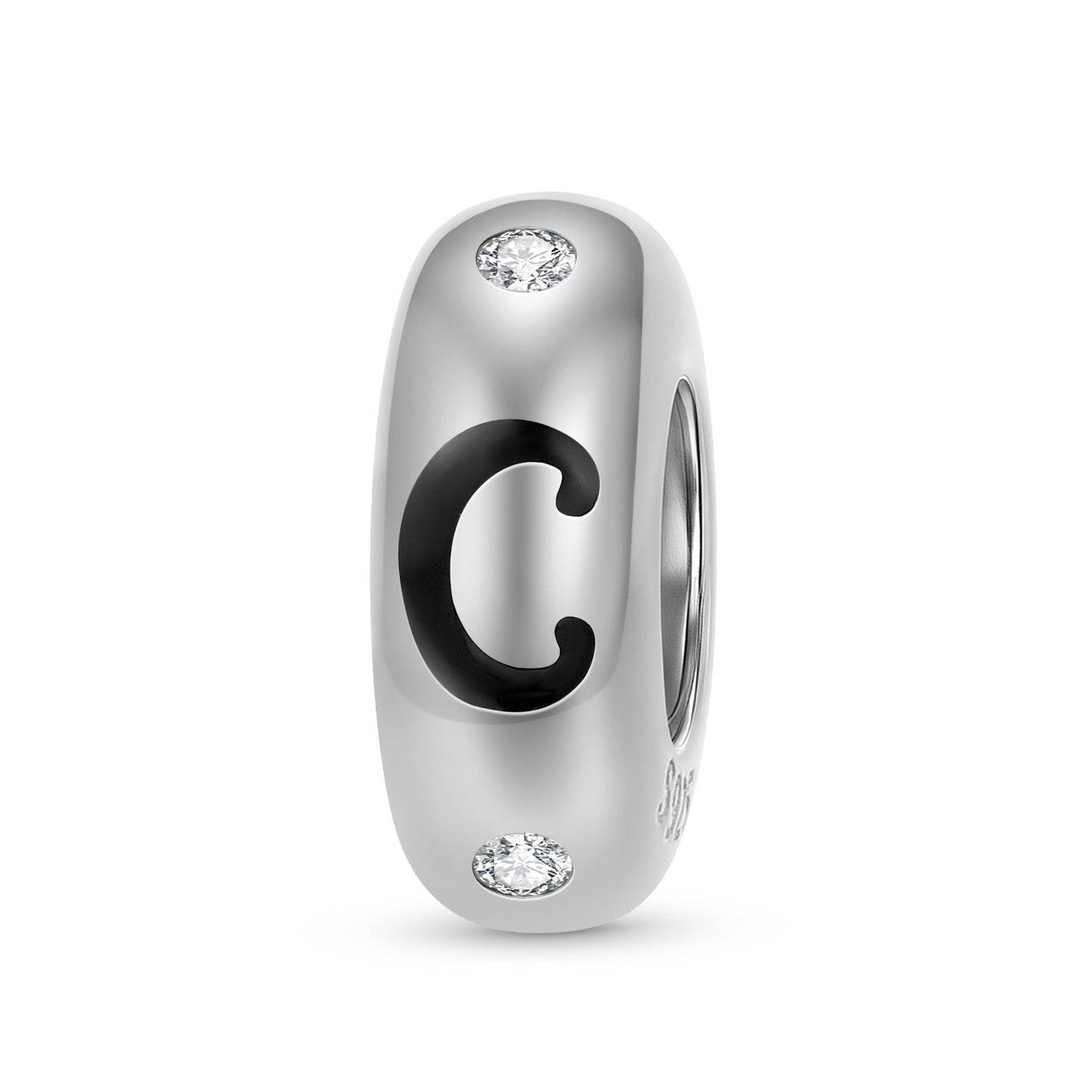 925 Sterling Silver Alphabet Spacer Charm | A–Z Initial Bead