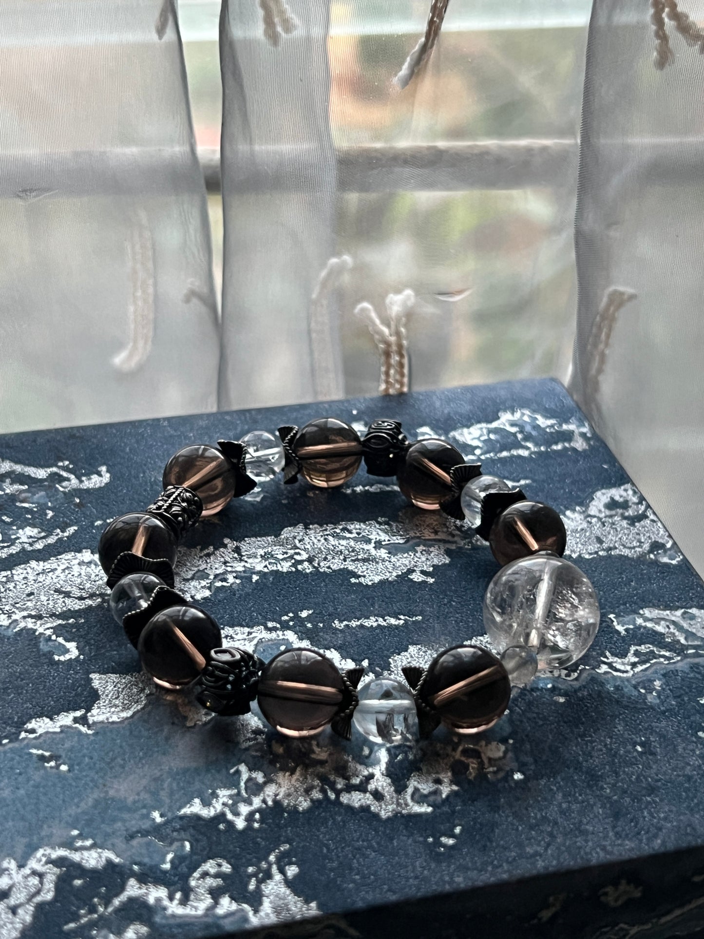 Design Bracelet | Smoky Quartz & Azez Quartz | 9–11mm & 13mm