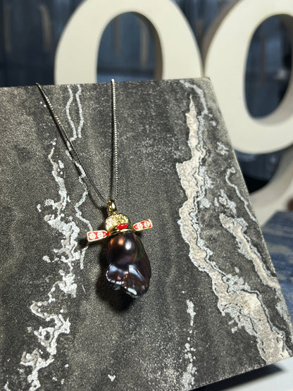 Freshwater Baroque Pearl Fortune Elf Pendant | 19×30mm