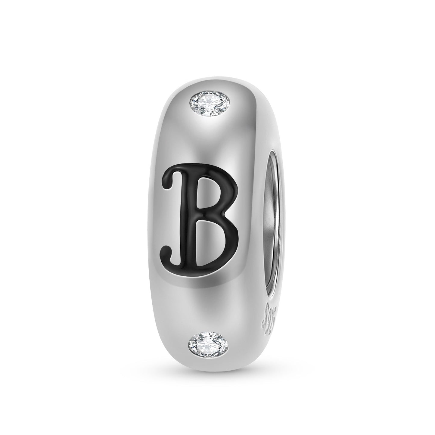 925 Sterling Silver Alphabet Spacer Charm | A–Z Initial Bead