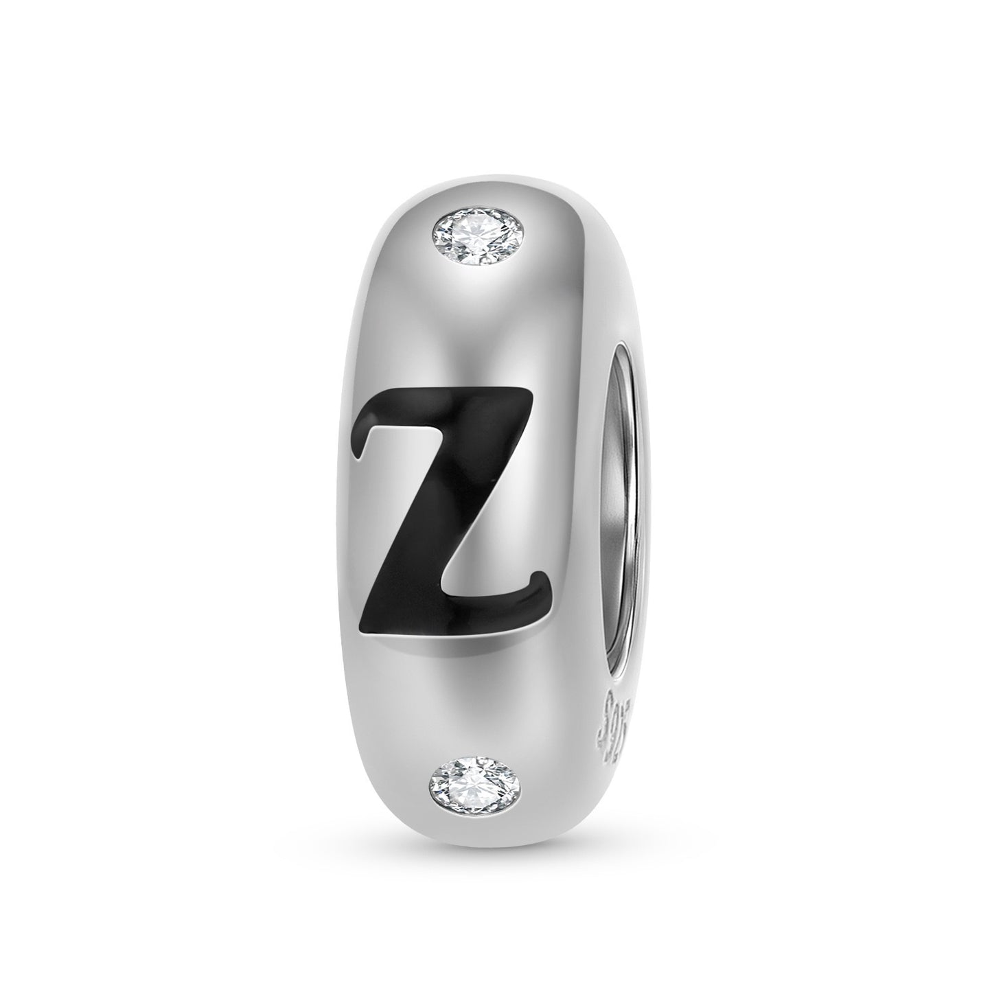 925 Sterling Silver Alphabet Spacer Charm | A–Z Initial Bead