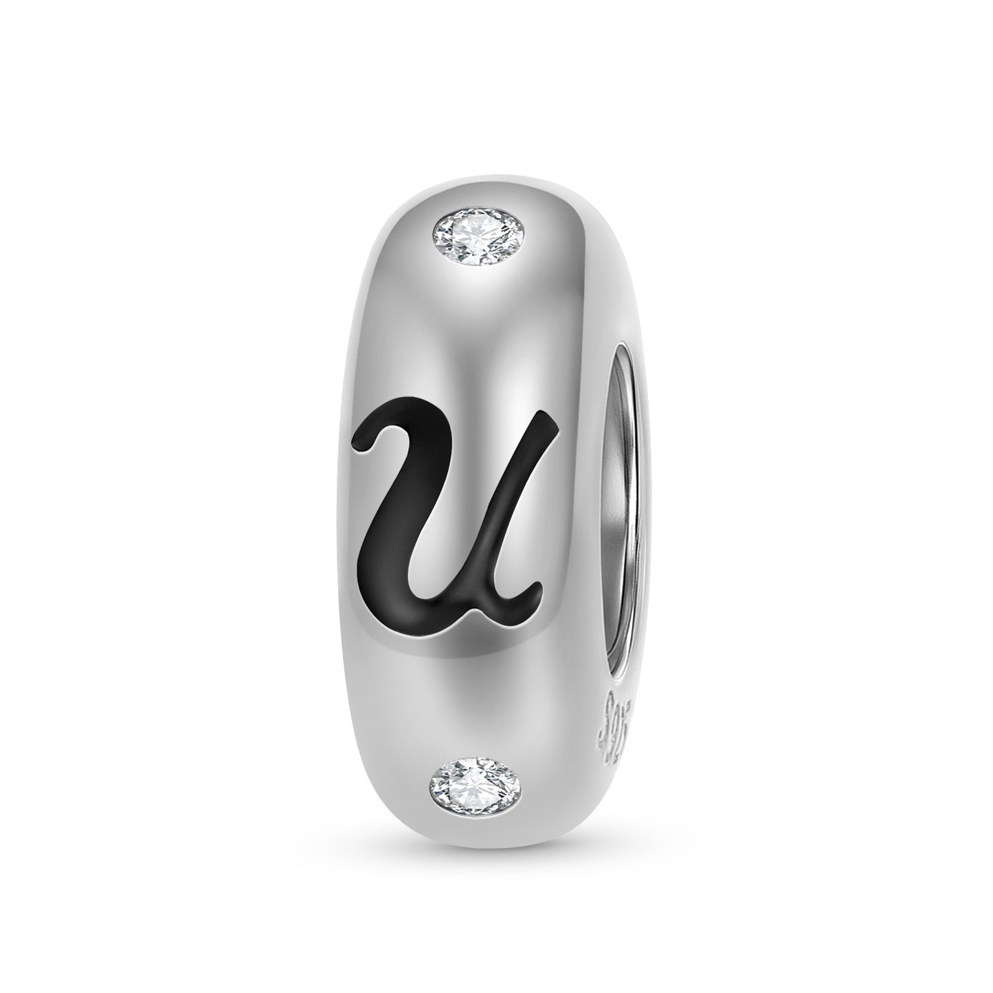 925 Sterling Silver Alphabet Spacer Charm | A–Z Initial Bead