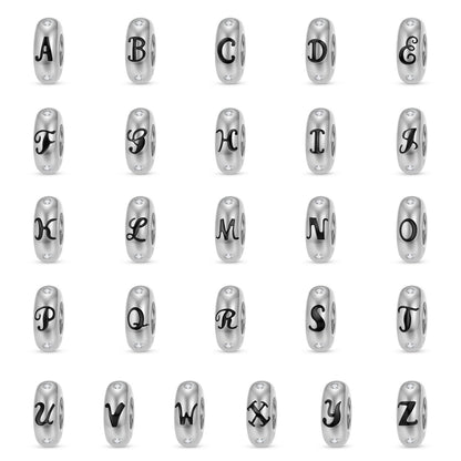 925 Sterling Silver Alphabet Spacer Charm | A–Z Initial Bead