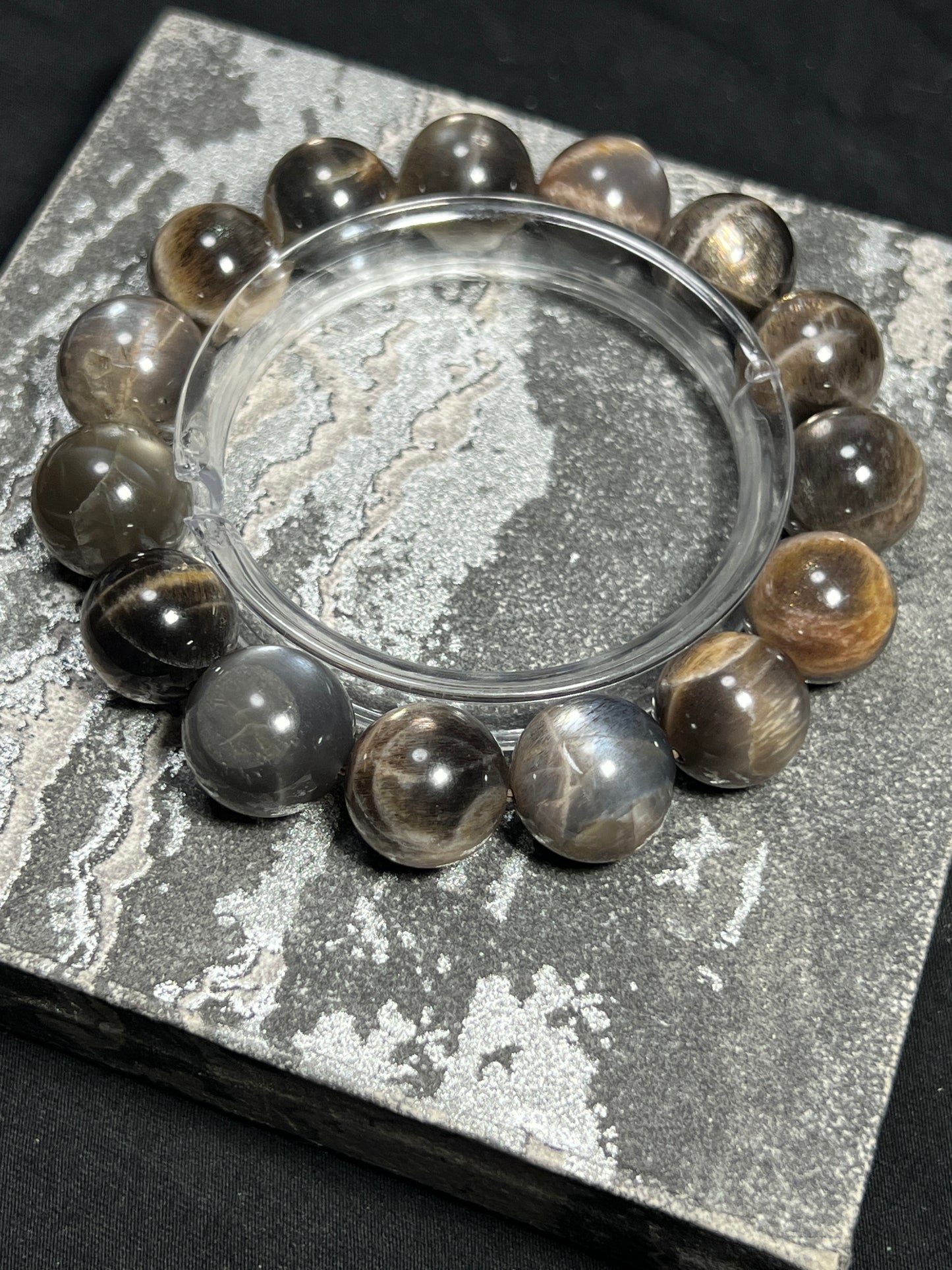 Simple Bracelet | Natural Black Moonstone