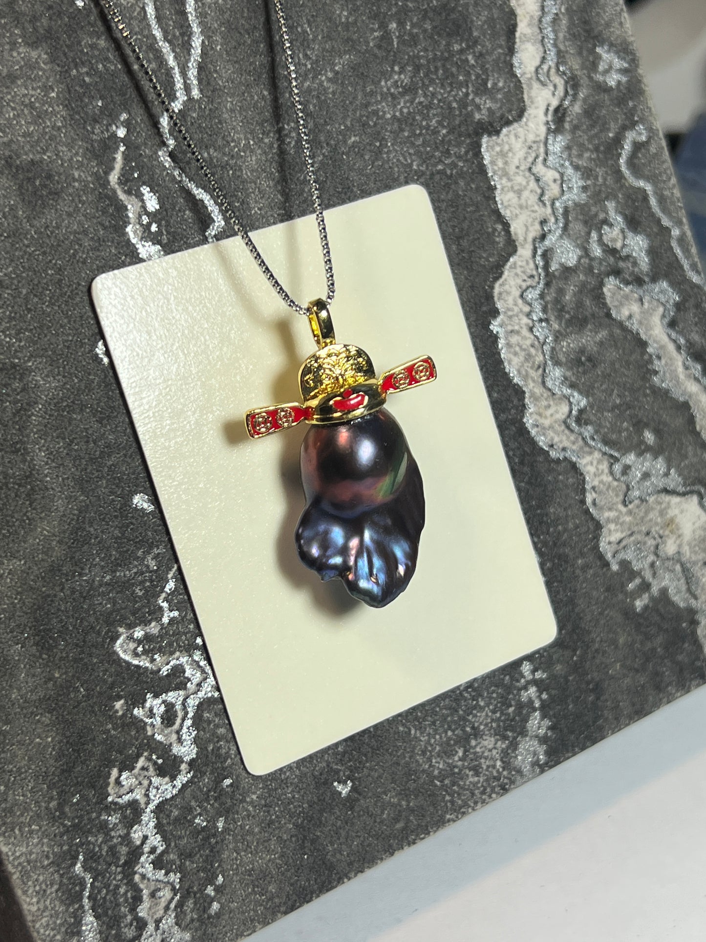 Freshwater Baroque Pearl Fortune Elf Pendant | 19×30mm