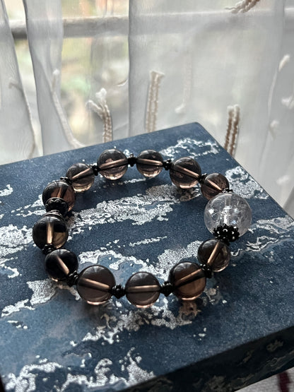 Design Bracelet | Smoky Quartz & Azez Quartz | 9–11mm & 13mm