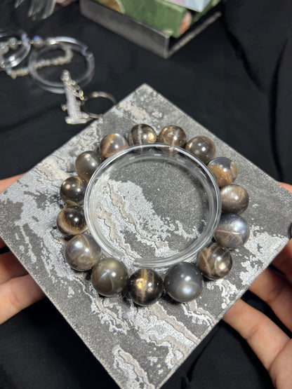 Simple Bracelet | Natural Black Moonstone