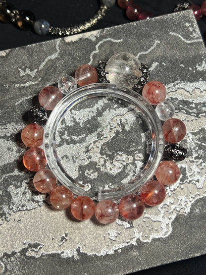 Design Bracelet | Natural Fire Quartz, Clear Quartz & White Azeztulite