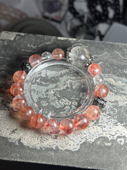 Design Bracelet | Natural Fire Quartz, Clear Quartz & White Azeztulite