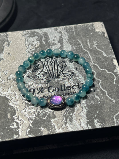 Design Bracelet | Dyed Blue Agate | 6mm