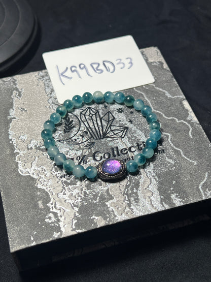 Design Bracelet | Dyed Blue Agate | 6mm