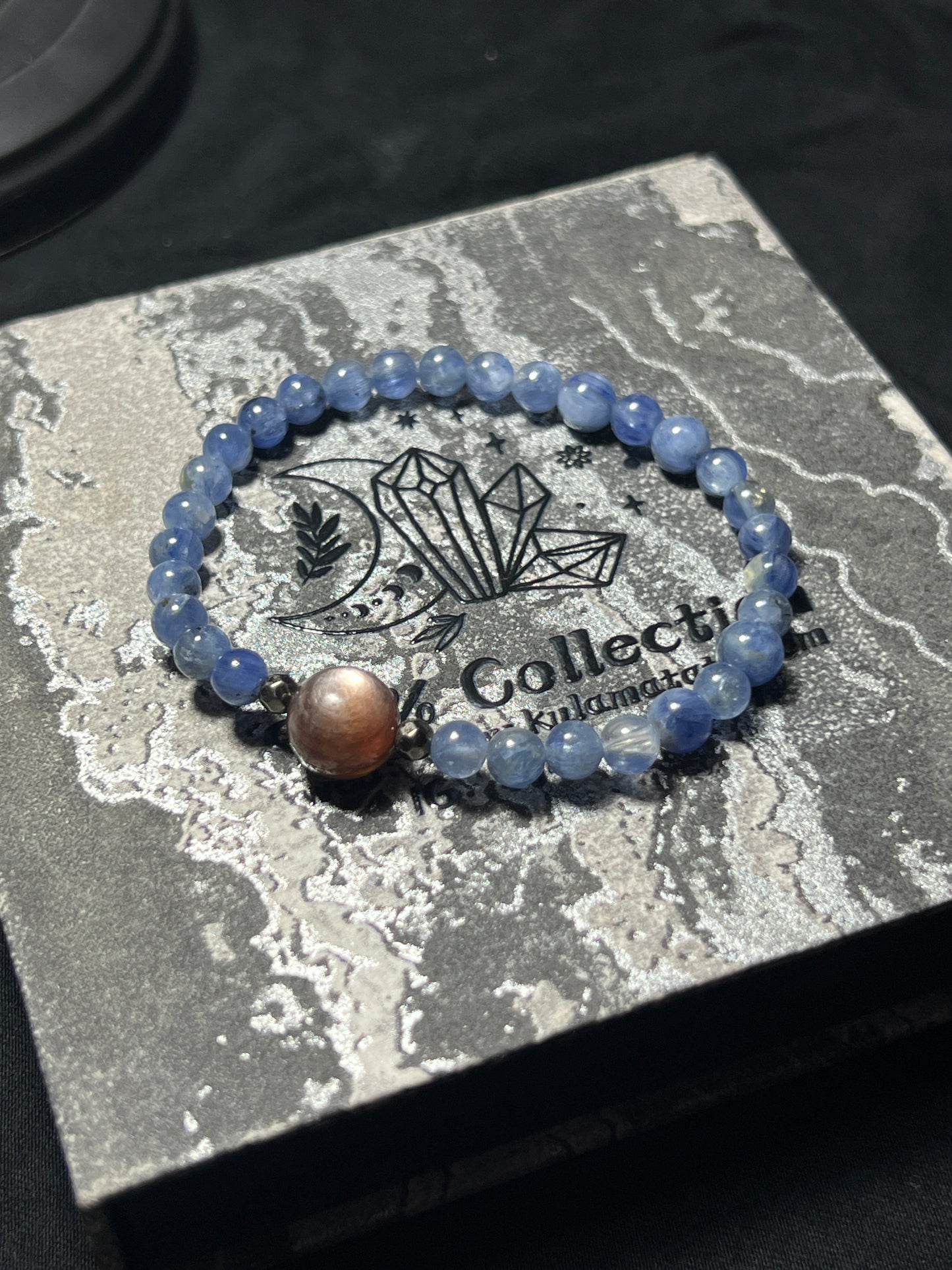 Design Bracelet | Natural Blue Kyanite & Purple Mica