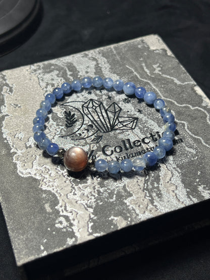 Design Bracelet | Natural Blue Kyanite & Purple Mica