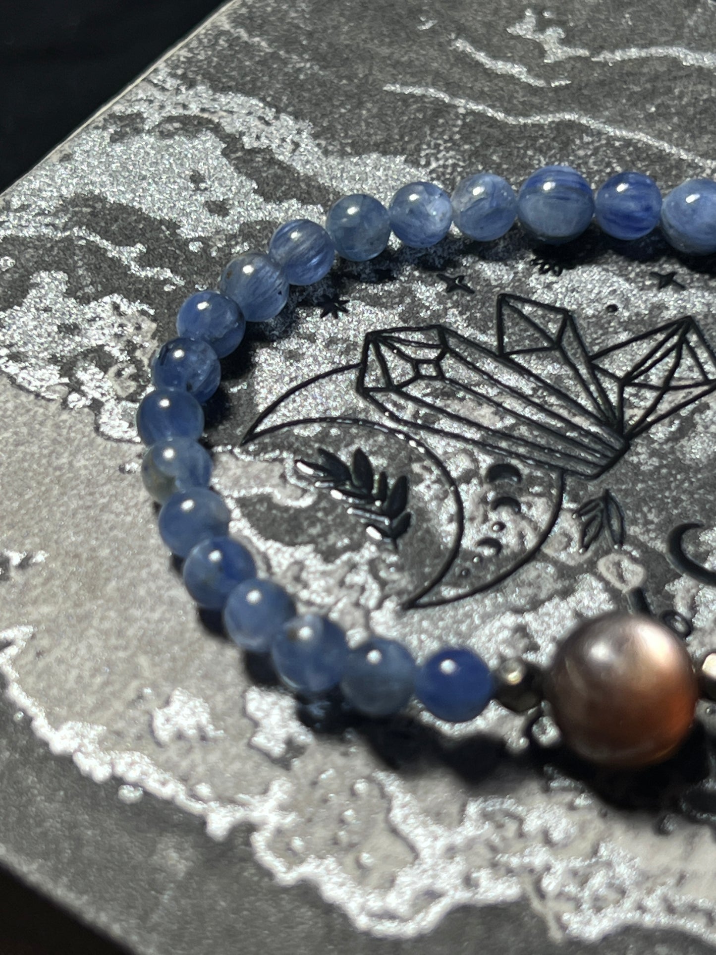 Design Bracelet | Natural Blue Kyanite & Purple Mica