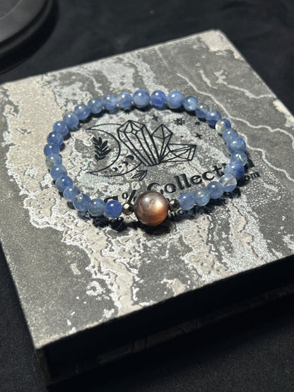 Design Bracelet | Natural Blue Kyanite & Purple Mica