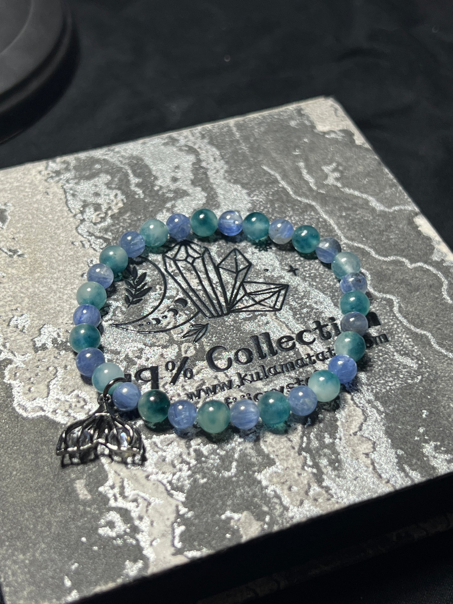 Design Bracelet | Natural Blue Kyanite & Dyed Blue Agate