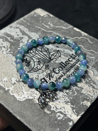 Design Bracelet | Natural Blue Kyanite & Dyed Blue Agate