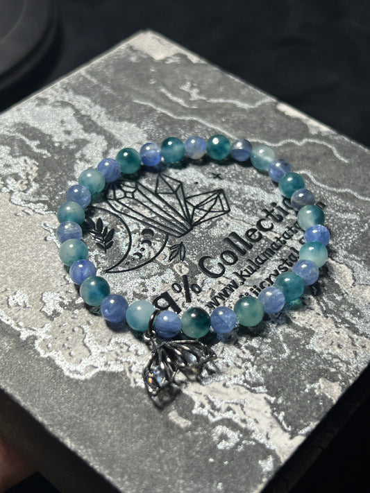 Design Bracelet | Natural Blue Kyanite & Dyed Blue Agate