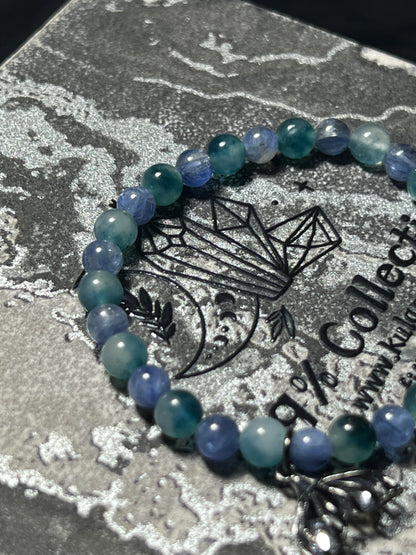 Design Bracelet | Natural Blue Kyanite & Dyed Blue Agate