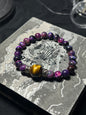 Design Bracelet | Dyed Purple Tiger Eye & Natural Yellow Tiger Eye