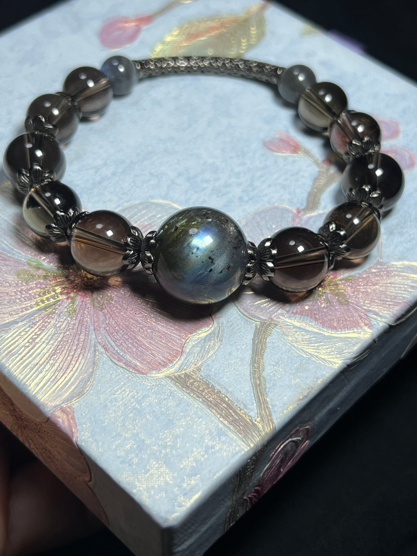 Design Bracelet | Natural Smoky Quartz & Labradorite