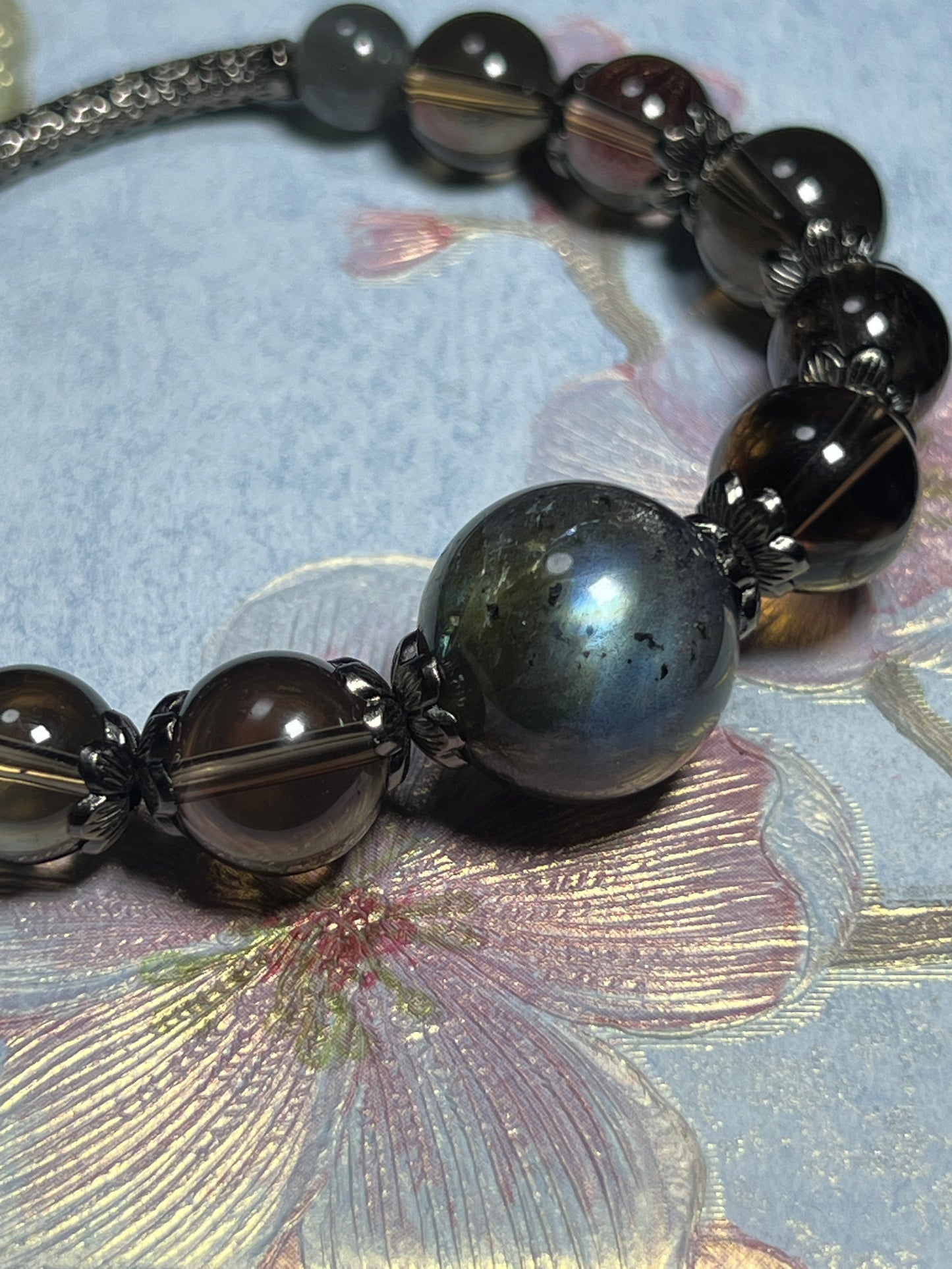 Design Bracelet | Natural Smoky Quartz & Labradorite