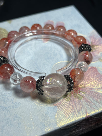 Design Bracelet | Natural Fire Quartz, Clear Quartz & White Azeztulite