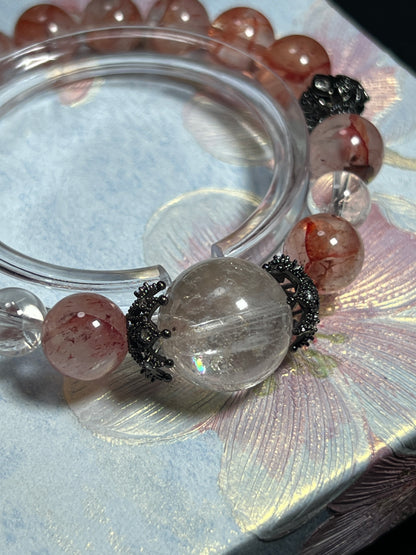 Design Bracelet | Natural Fire Quartz, Clear Quartz & White Azeztulite