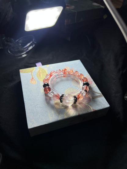 Design Bracelet | Natural Fire Quartz, Clear Quartz & White Azeztulite