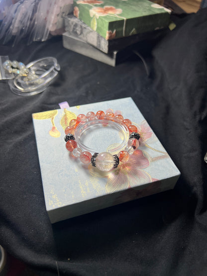 Design Bracelet | Natural Fire Quartz, Clear Quartz & White Azeztulite