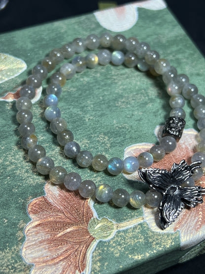 Design Double Wrap Bracelet | Natural Labradorite