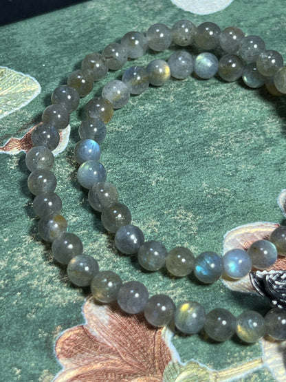 Design Double Wrap Bracelet | Natural Labradorite