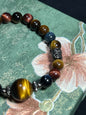 Design Bracelet | Natural Yellow, Red & Blue Tiger Eye