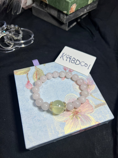 Design Bracelet | Natural Rose Quartz & Lemon Quartz