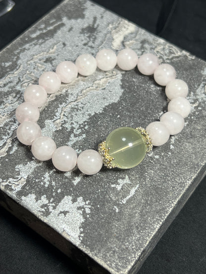 Design Bracelet | Natural Rose Quartz & Lemon Quartz