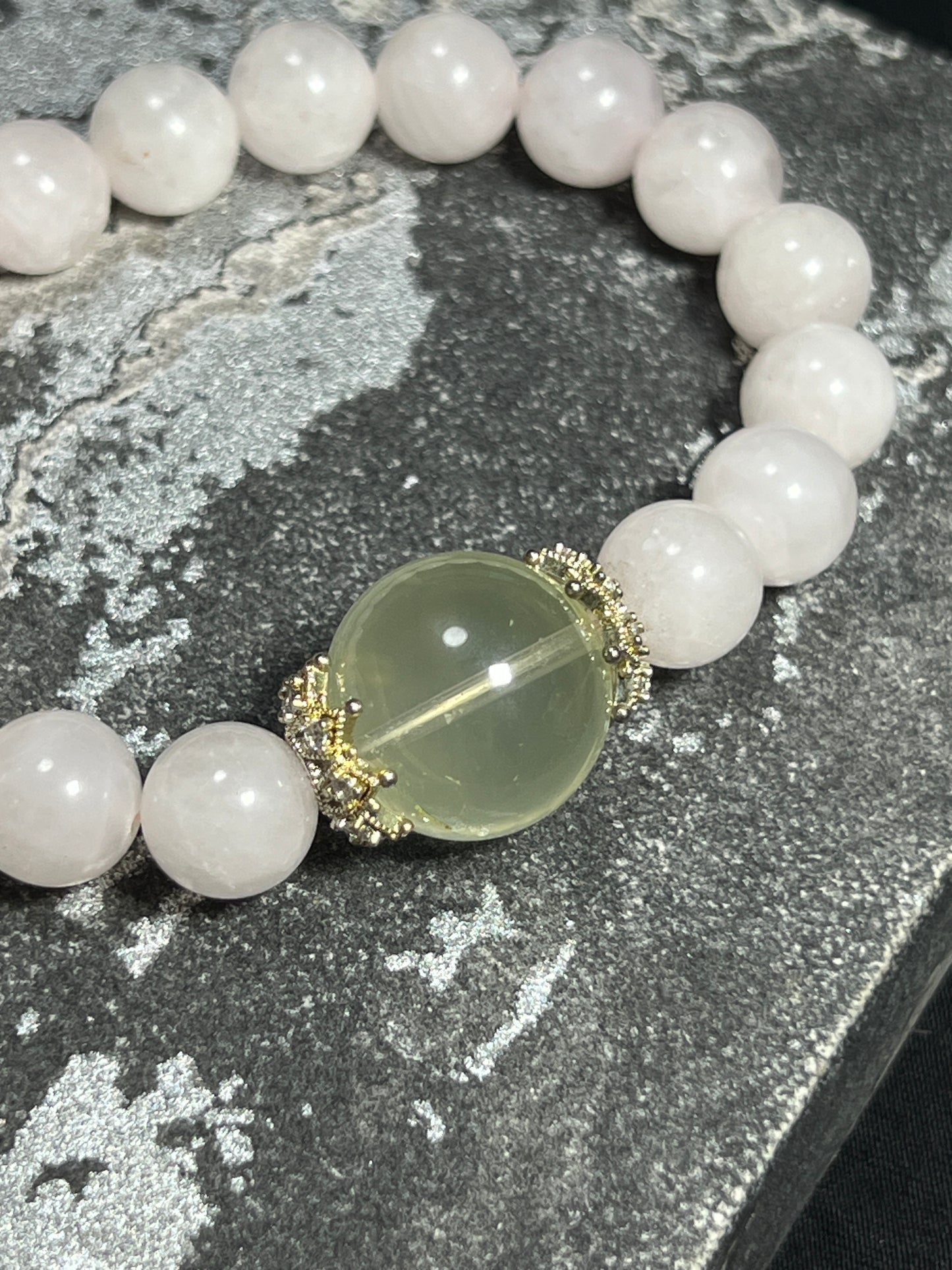 Design Bracelet | Natural Rose Quartz & Lemon Quartz