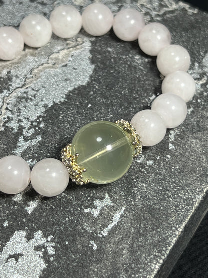 Design Bracelet | Natural Rose Quartz & Lemon Quartz