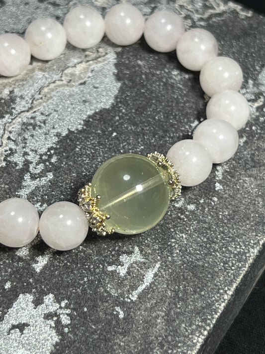 Design Bracelet | Natural Rose Quartz & Lemon Quartz