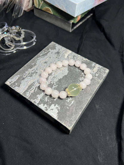 Design Bracelet | Natural Rose Quartz & Lemon Quartz