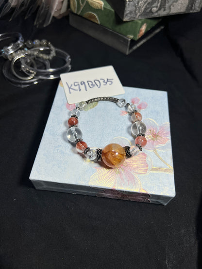 Design Bracelet | Fire Quartz & Clear Quartz