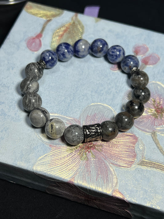 Design Bracelet | Picasso Jasper, Larvikite & Blue Stone