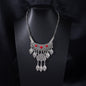 Vintage Ethnic Portrait Coin Tassel Necklace