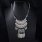 Vintage Ethnic Portrait Coin Tassel Necklace